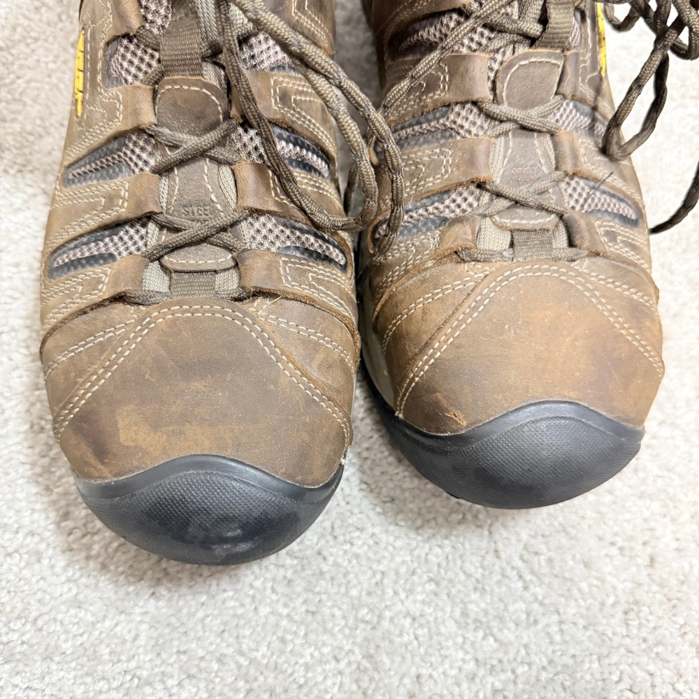Keen Mens 11.5 EE Work Boots Vista Energy Mid Steel Toe Brown Leather Utility - Picture 4 of 9